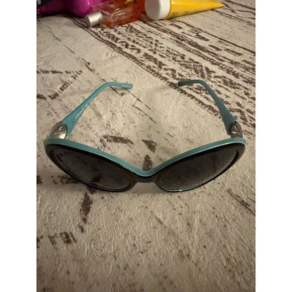 Lilly Pulitzer Oval Sunglasses Black Teal Silver Excellent CMILBQ00 main image 4
